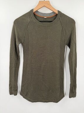 Lululemon Sunshine Coast Green Cashmere Blend Sweater Be Bold